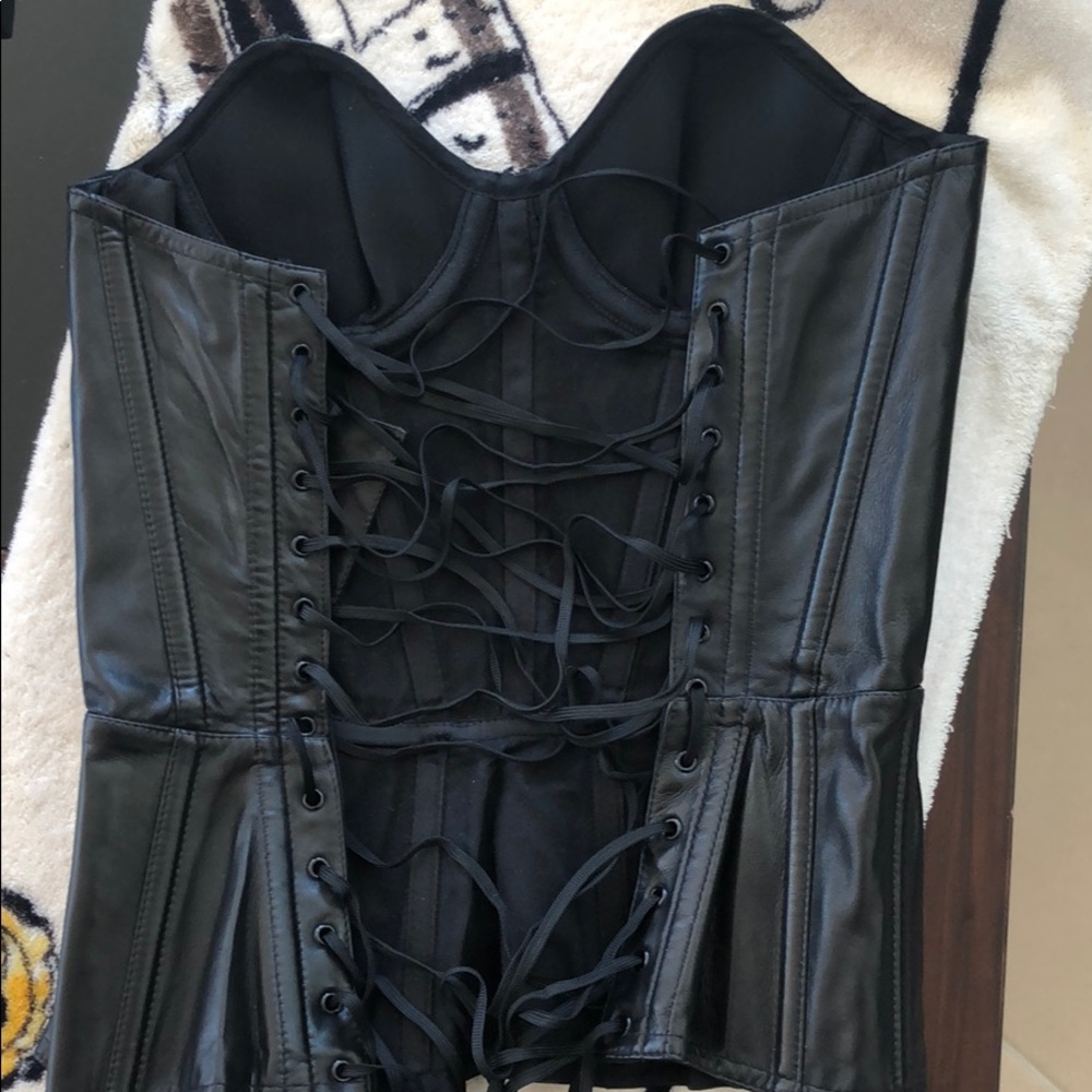 Fleur de Mal Cadolle Leather Corset SZ S - Picture 5 of 8